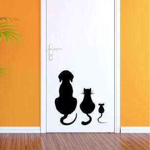 Dog, cat and mouse Wall decal